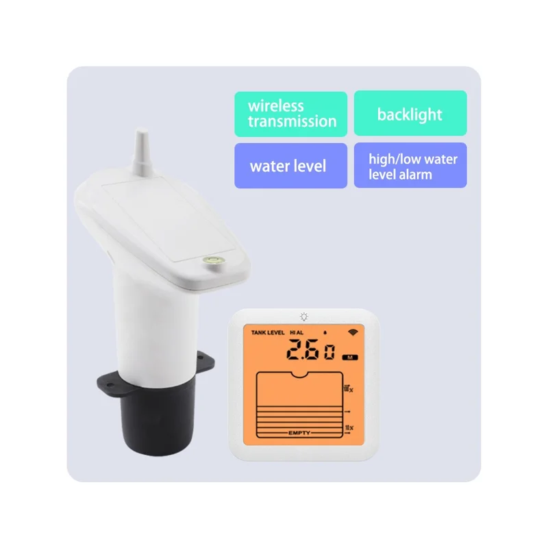 TS-FT007 Ultrasonic Water Level Monitor for Tank High Low Alarm Water Level Sensor with Backlit