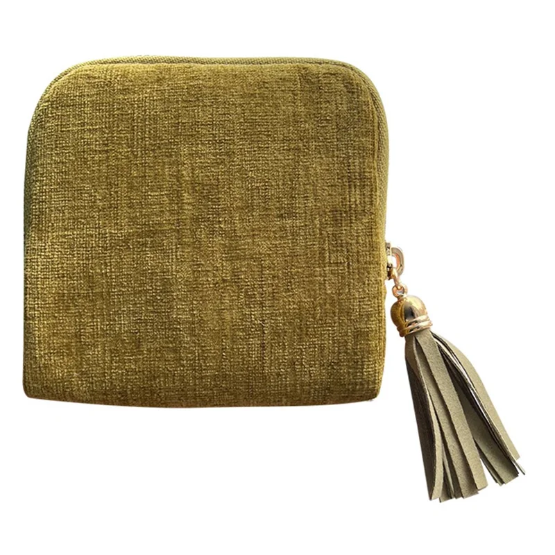 Jewelry Organizer Bag Tassel Zipper Pouch Multi-Compartment Storage Case for Rings Pendants Bracelets - Avocado Green