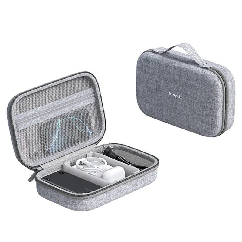 USAMS Jane05 10.6 Inch Storage Bag for Data Cable Earphone Power Bank EVA Hard Shell Digital Accessories Carrying Pouch