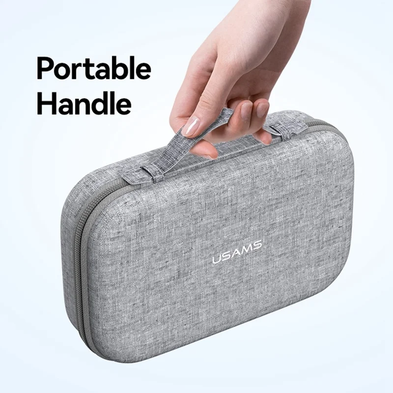 USAMS Jane05 10.6 Inch Storage Bag for Data Cable Earphone Power Bank EVA Hard Shell Digital Accessories Carrying Pouch