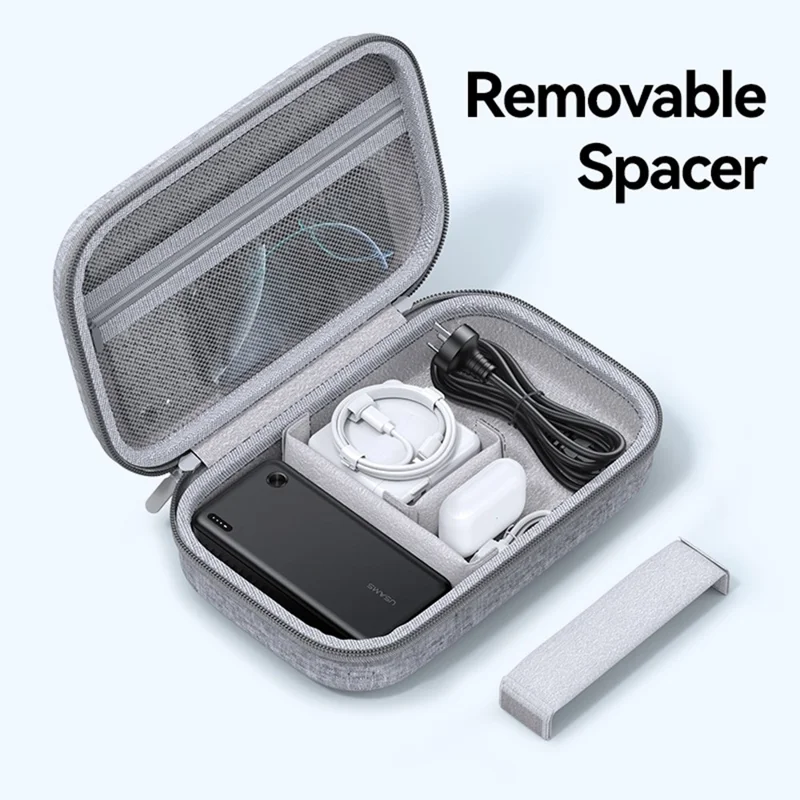 USAMS Jane05 10.6 Inch Storage Bag for Data Cable Earphone Power Bank EVA Hard Shell Digital Accessories Carrying Pouch