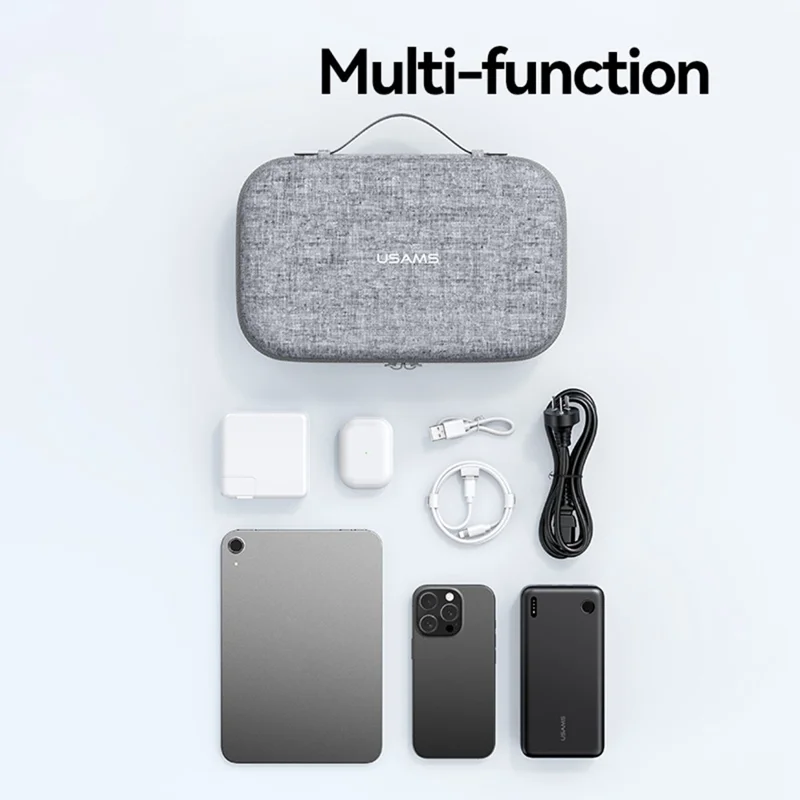 USAMS Jane05 10.6 Inch Storage Bag for Data Cable Earphone Power Bank EVA Hard Shell Digital Accessories Carrying Pouch