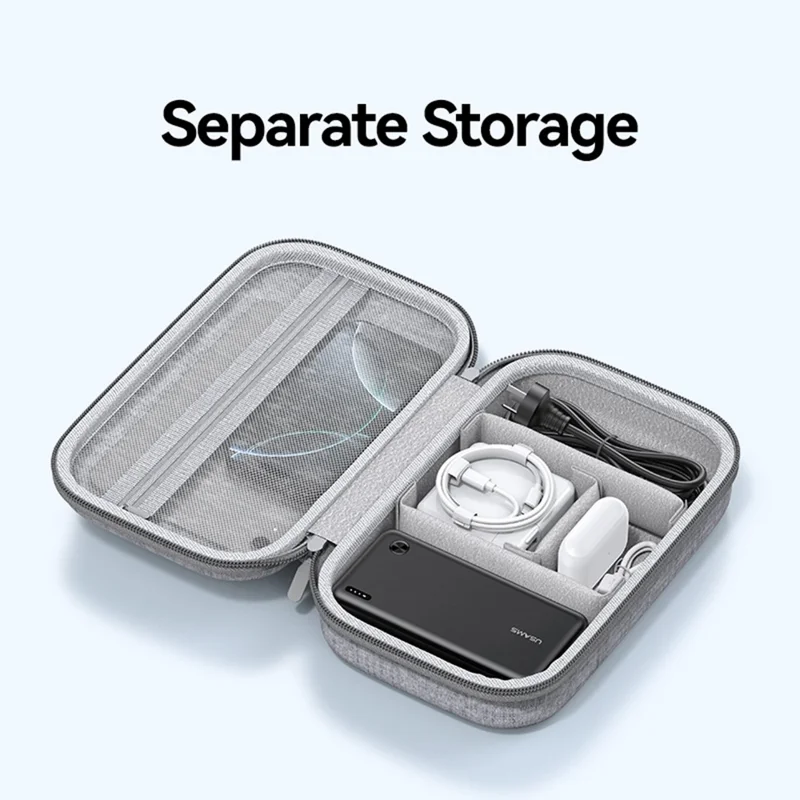 USAMS Jane05 10.6 Inch Storage Bag for Data Cable Earphone Power Bank EVA Hard Shell Digital Accessories Carrying Pouch