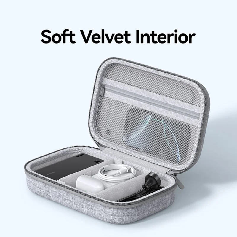 USAMS Jane05 10.6 Inch Storage Bag for Data Cable Earphone Power Bank EVA Hard Shell Digital Accessories Carrying Pouch
