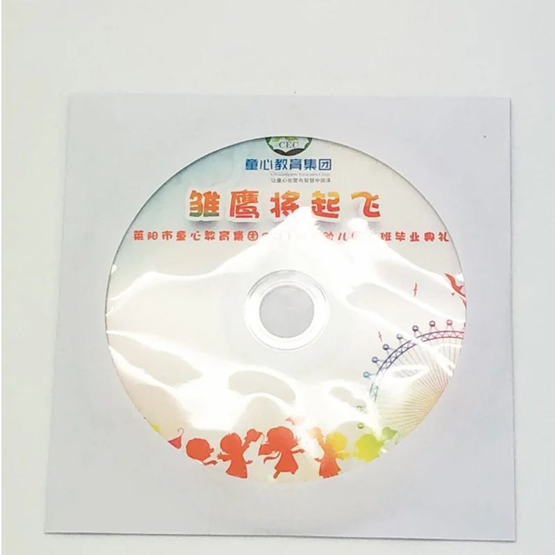 100Pcs 80g 12cm Paper Sleeves for CD DVD Disc Transparent Window White Storage Envelope