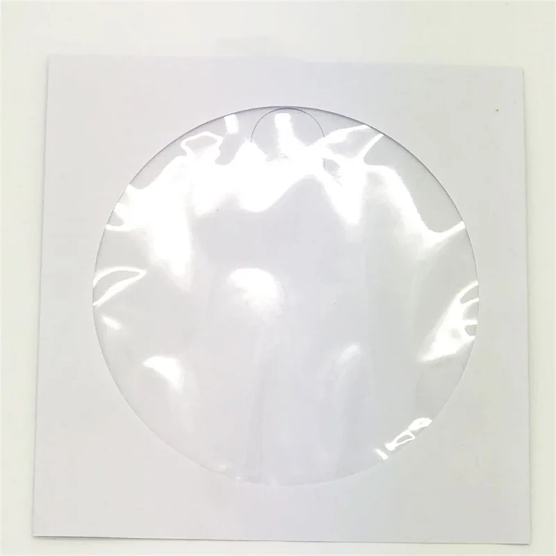 100Pcs 80g 12cm Paper Sleeves for CD DVD Disc Transparent Window White Storage Envelope
