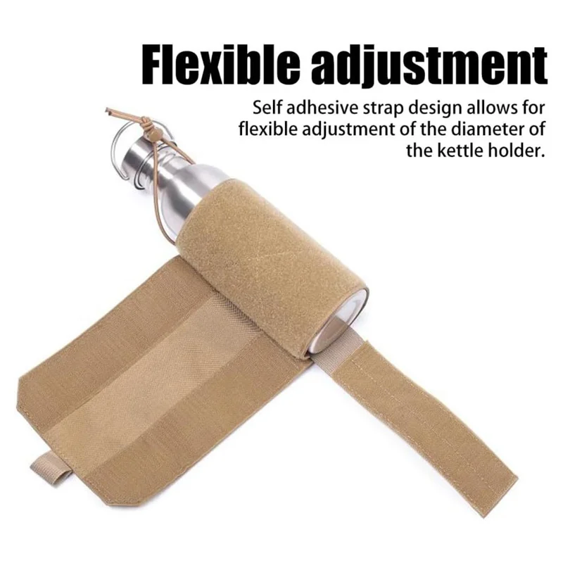 Verstellbarer Nylon MOLLE Taillengürtel Wasserflaschenhalter für Laufen Radfahren Outdoor Flaschenträger - Khaki