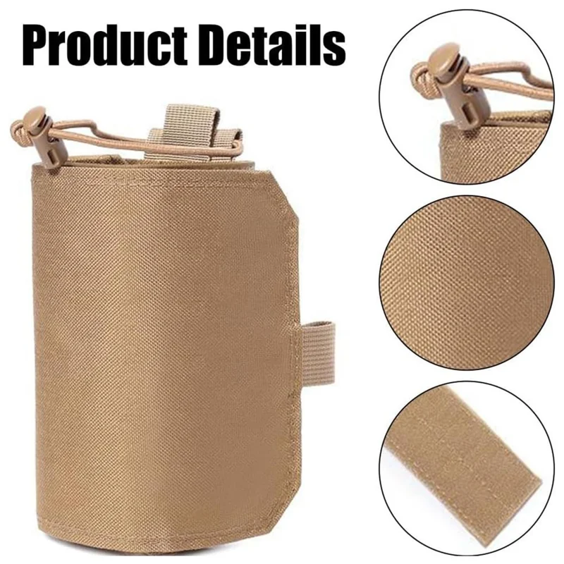 Verstellbarer Nylon MOLLE Taillengürtel Wasserflaschenhalter für Laufen Radfahren Outdoor Flaschenträger - Khaki