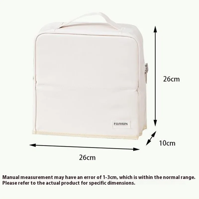 Travel Makeup Bag Large Capacity Waterproof PU Cosmetic Storage Bag with Mirror - White