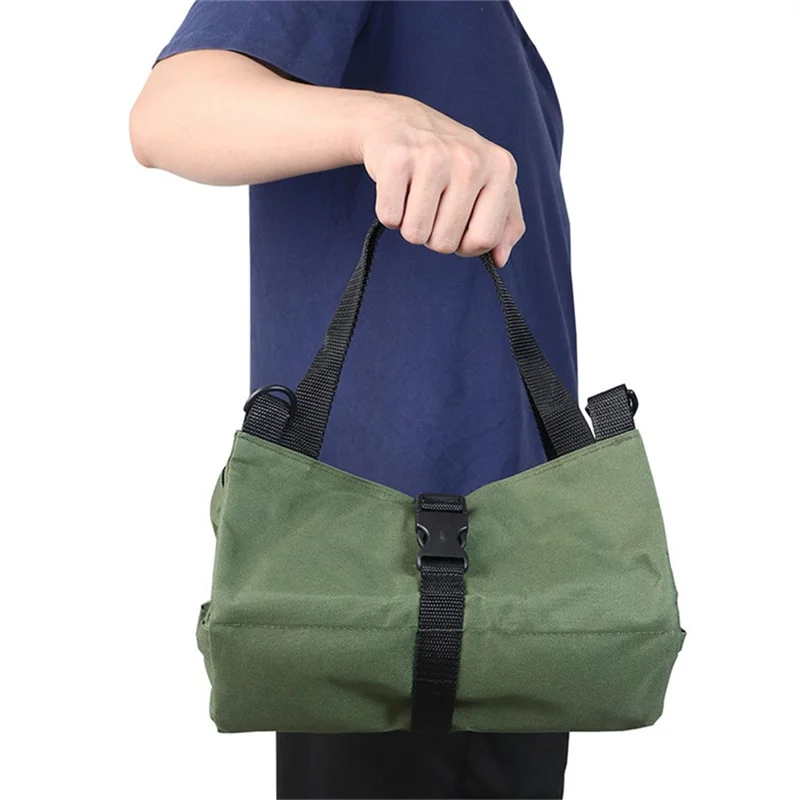 Sac à outils portable pliable en tissu Oxford pour travaux de menuiserie, électricien, réparation automobile - Organisateur avec 5 compartiments - Vert