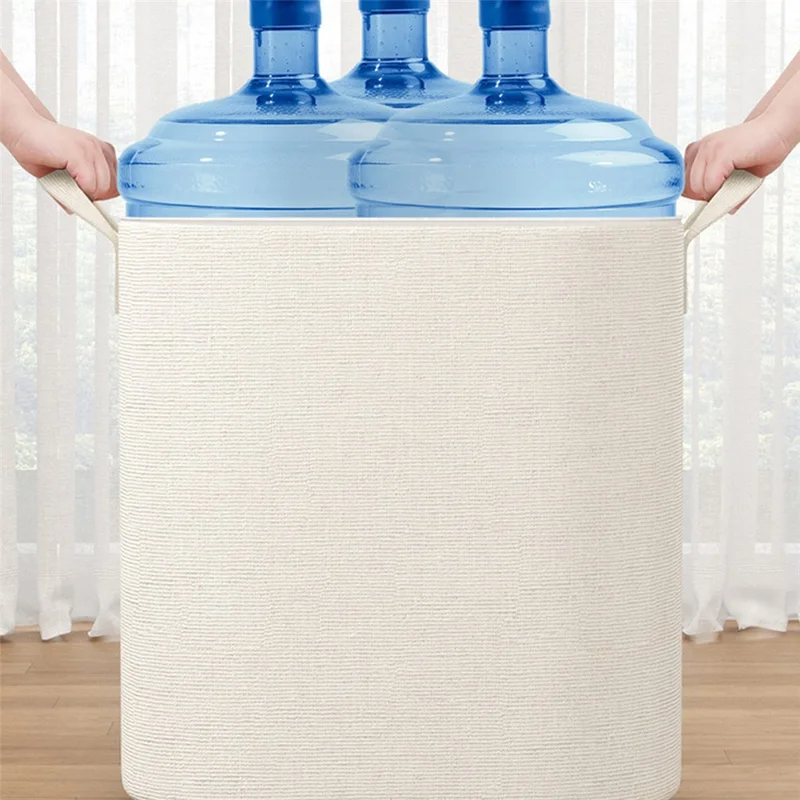 Size M Cotton Linen Storage Bag with Dual Handles for Bedroom Organization Moving Packing, 50 x 40 x 50cm