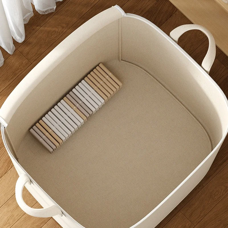 60 x 50 x 70cm Large Zippered Cotton Linen Storage Bag for Bedding Clothes Organizer Pouch