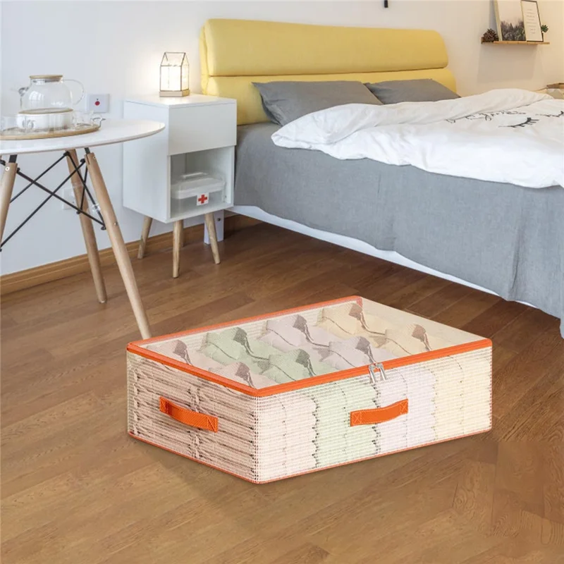 Bolsa de almacenamiento bajo la cama de 50 x 40 x 15 cm, organizador de PVC transparente para ropa, ropa de cama y juguetes, resistente al polvo