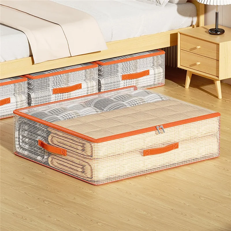 80 x 69 x 20cm Under Bed Storage Bag PVC Clear Organizer for Clothes Bedding Toys Dust-Proof