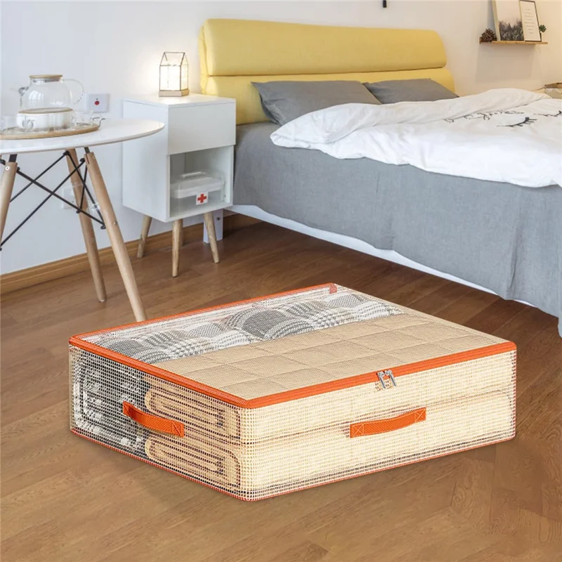 80 x 69 x 20cm Under Bed Storage Bag PVC Clear Organizer for Clothes Bedding Toys Dust-Proof