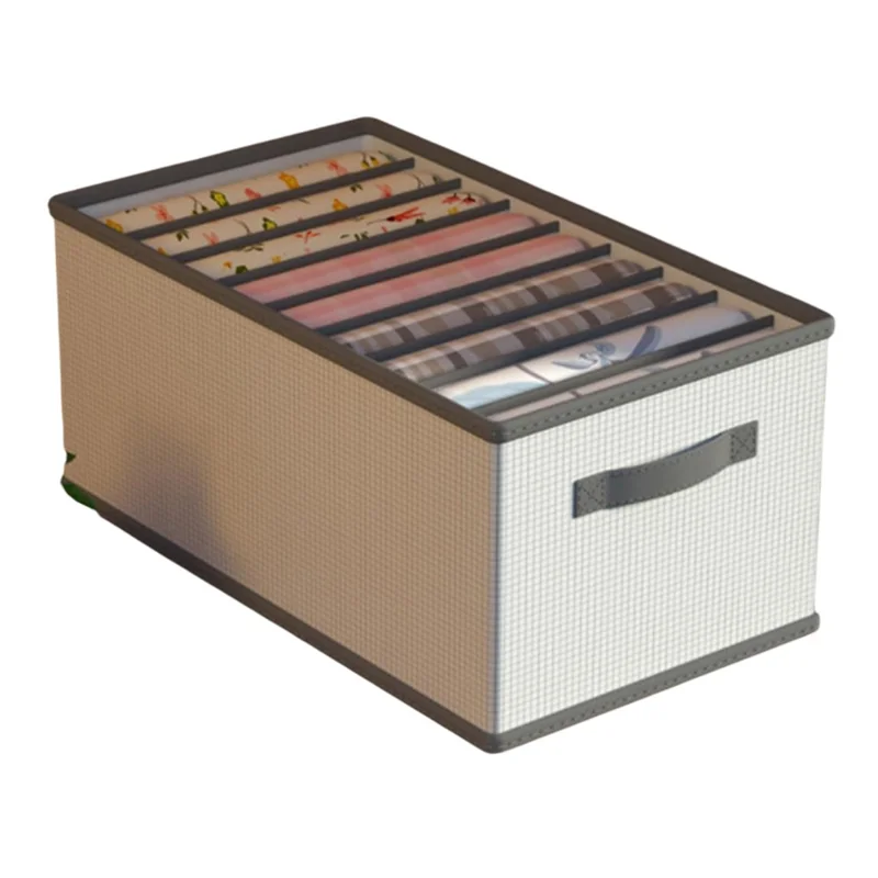 9 Grids Storage Bins Uncovered Organizer Container Foldable Bedroom Clothes Storage Box for Wardrobe Desktop, 44 x 25 x 17cm