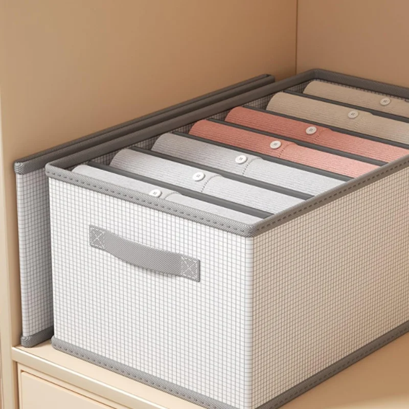 9 Grids Storage Bins Uncovered Organizer Container Foldable Bedroom Clothes Storage Box for Wardrobe Desktop, 44 x 25 x 17cm