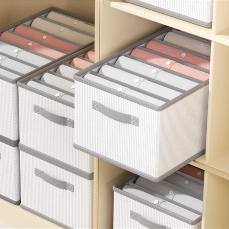 9 Grids Storage Bins Uncovered Organizer Container Foldable Bedroom Clothes Storage Box for Wardrobe Desktop, 44 x 25 x 17cm