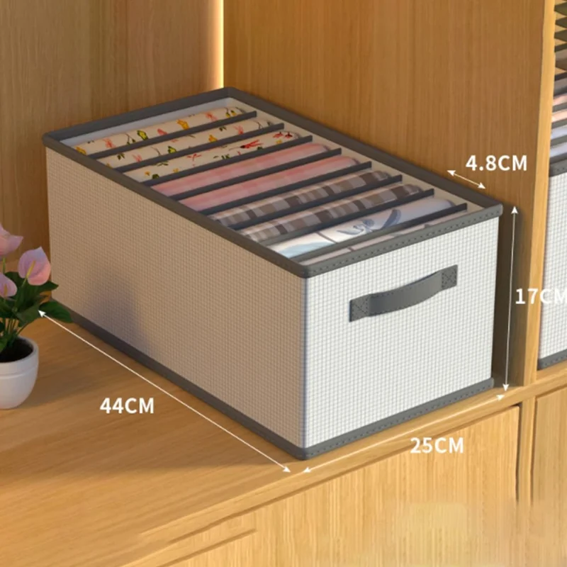 9 Grids Storage Bins Uncovered Organizer Container Foldable Bedroom Clothes Storage Box for Wardrobe Desktop, 44 x 25 x 17cm