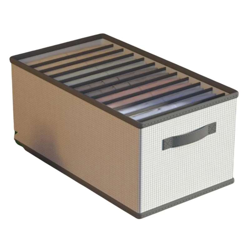 Caixas de Armazenamento com 12 Divisórias Descobertas Organizador Recipiente Dobrável Caixa de Armazenamento de Roupas para Armário de Quarto, 44 x 25 x 17cm