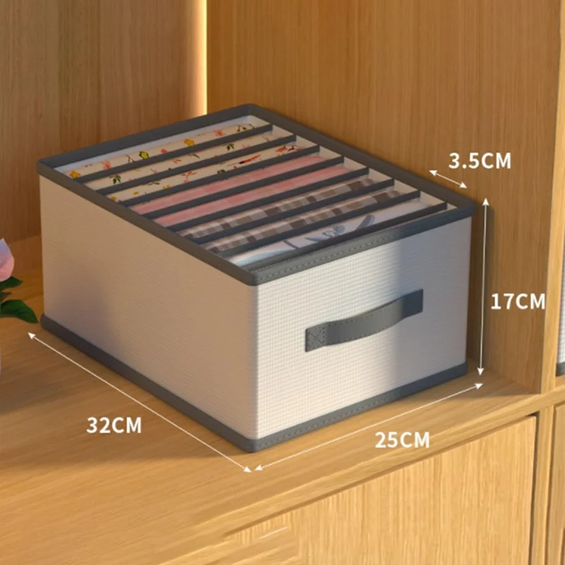 Organizador de Roupas 32 x 25 x 17cm com 9 Compartimentos em Tecido Não Tecido para Quarto e Armário