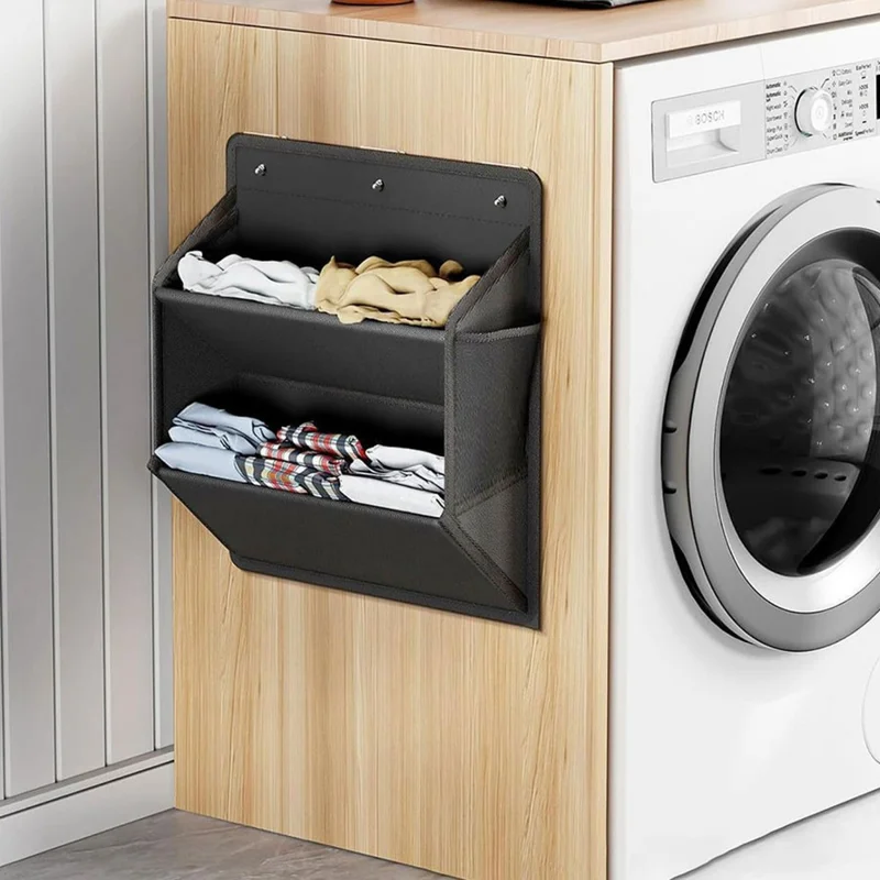 Hanging Shoe Organizer Multi-Purpose Storage Bag Wall Mount Rack for Home / RV / Dorm - Grey