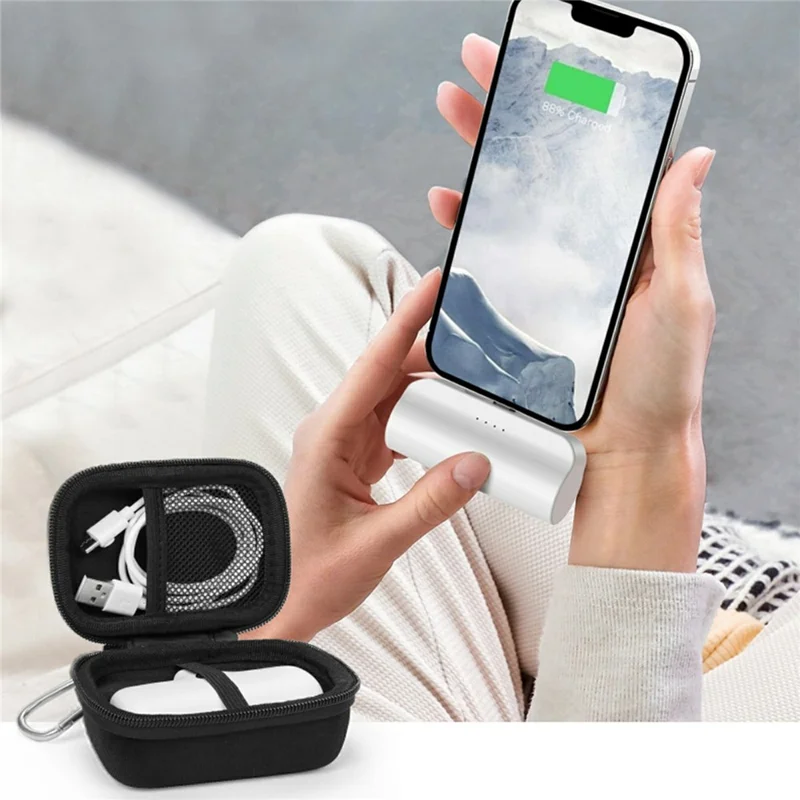 For iWALK Mini  /  LinkPod 3350mAh  /  4500mAh  /  4800mAh Portable Charger Storage Case Travel Organizer Compatible with Anker 621 - Black