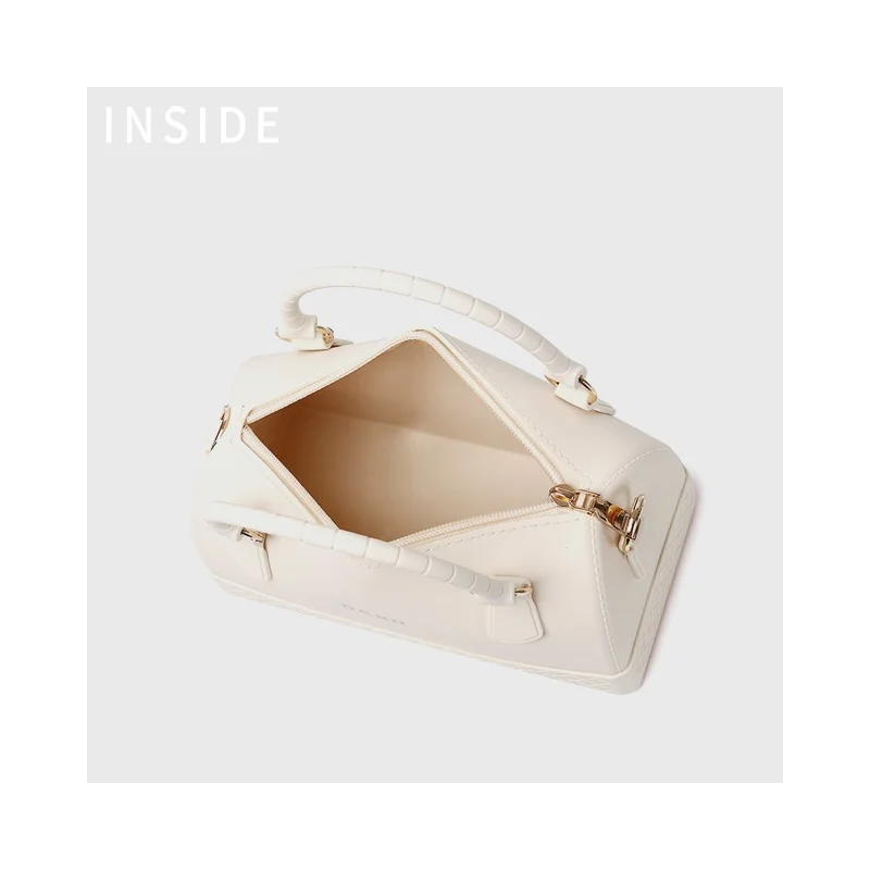 OKRO Silicone Crossbody Bag Waterproof Handbag with Shoulder Chain Strap - Beige