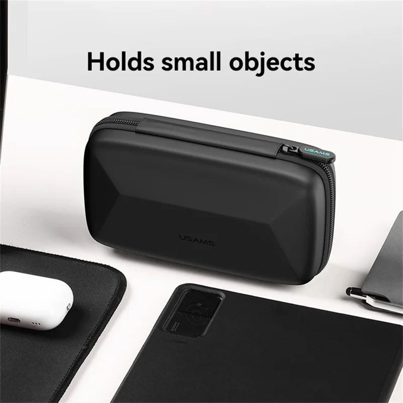 USAMS Jane06 6.7 inch Storage Bag Double Layer Shockproof Zipper Electronic Organizer Travel Case
