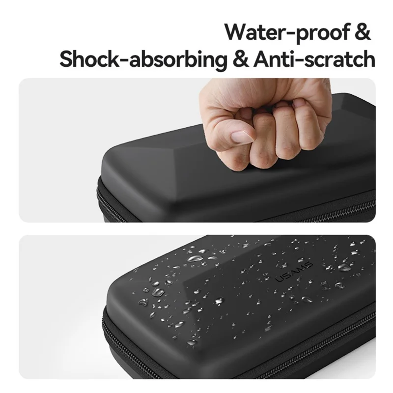 USAMS Jane06 6.7 inch Storage Bag Double Layer Shockproof Zipper Electronic Organizer Travel Case