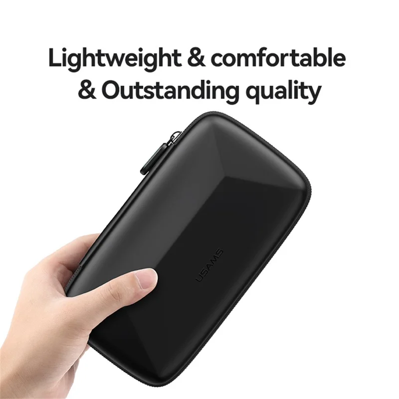 USAMS Jane06 6.7 inch Storage Bag Double Layer Shockproof Zipper Electronic Organizer Travel Case