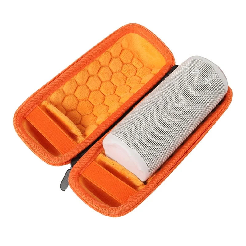 JBL Grip 便携式扬声器储存箱 带衬垫内部 防震设计 带背带/登山扣 - 黑色/橙色