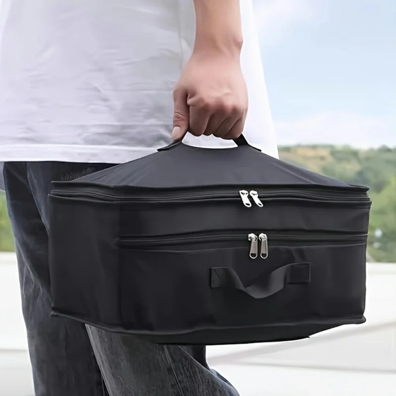 Travel Hanging Clothes Organizer Oxford Fabric Large Capacity Wardrobe Storage Bag for Suitcase Packing - Khaki