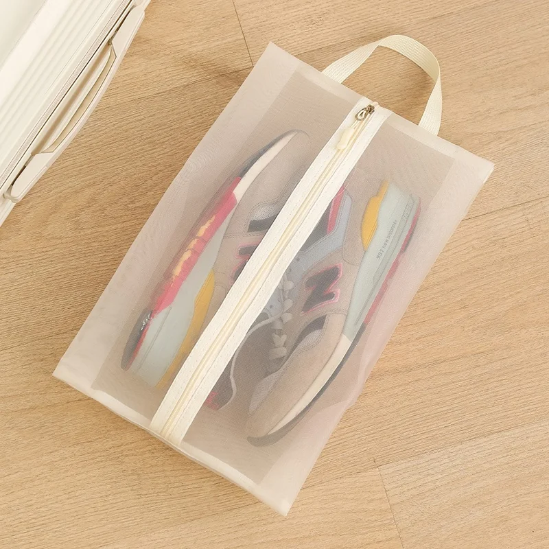 25 x 40cm Travel Shoe Storage Bag Portable Handheld Gym Footwear Organizer Dust-Proof Mold-Resistant Shoe Holder - Grey