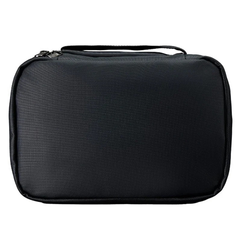 Bolsa de Aseo de Viaje con Separación Seca y Húmeda, Espejo Incorporado, Impermeable y Plegable para Maquillaje con Gancho - Negro