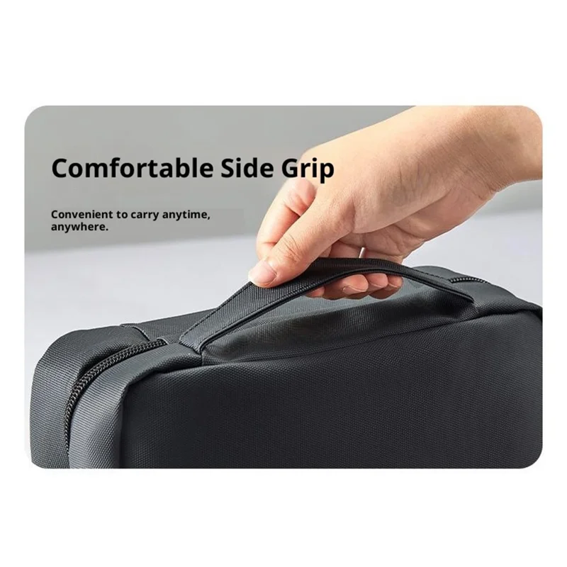 Bolsa de Aseo de Viaje con Separación Seca y Húmeda, Espejo Incorporado, Impermeable y Plegable para Maquillaje con Gancho - Negro