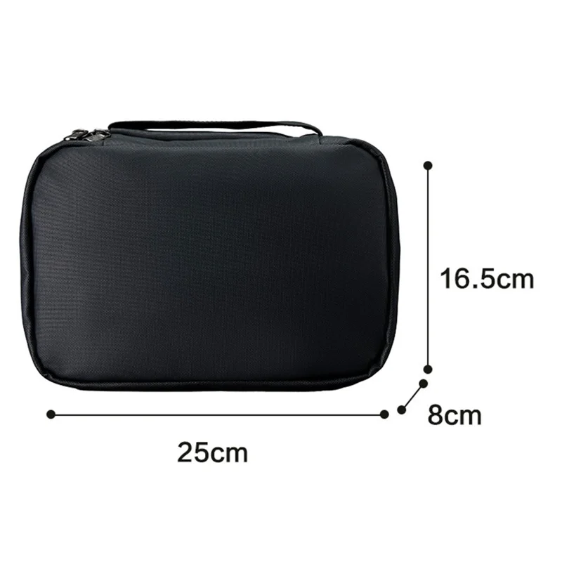 Bolsa de Aseo de Viaje con Separación Seca y Húmeda, Espejo Incorporado, Impermeable y Plegable para Maquillaje con Gancho - Negro