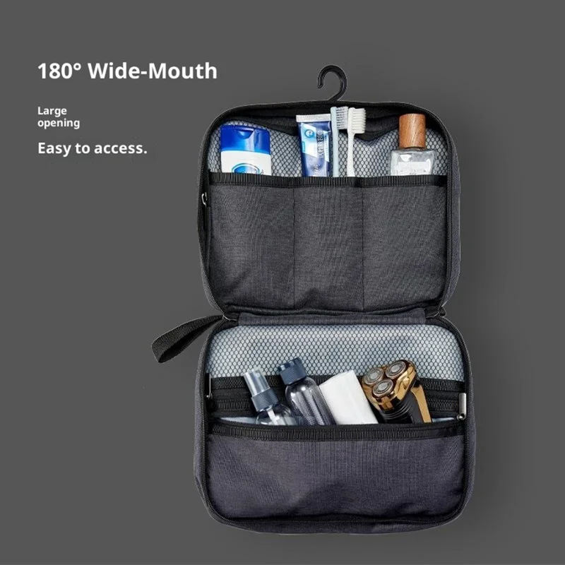 Portable Travel Toiletry Bag Waterproof Oxford Fabric Foldable Makeup Storage Bag with Hook