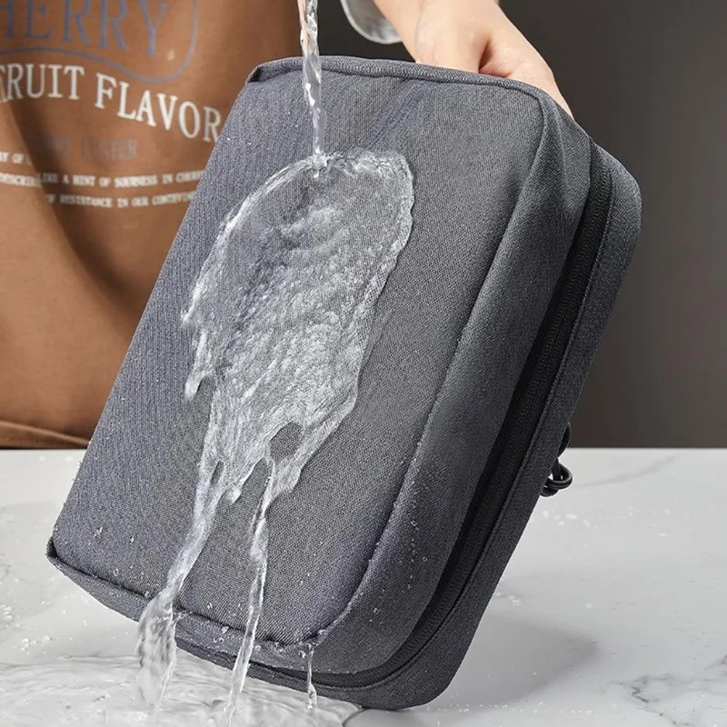 Portable Travel Toiletry Bag Waterproof Oxford Fabric Foldable Makeup Storage Bag with Hook