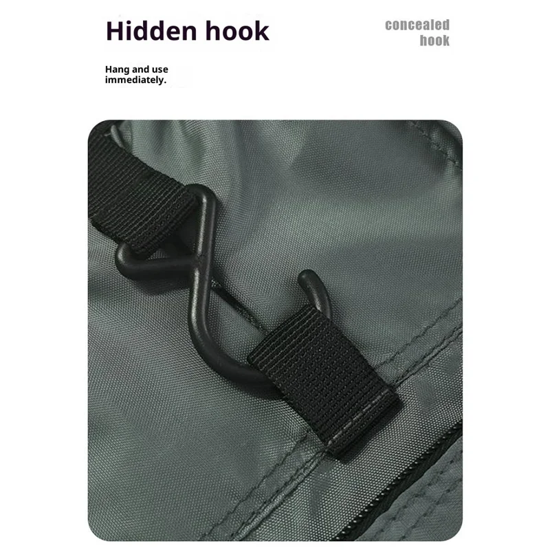 Mehrere Taschen Faltbare Kulturtasche Wasserdicht Hängende Kosmetiktasche für Reisen Camping - Dunkelgrau