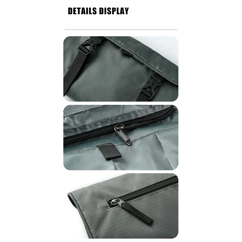 Mehrere Taschen Faltbare Kulturtasche Wasserdicht Hängende Kosmetiktasche für Reisen Camping - Dunkelgrau