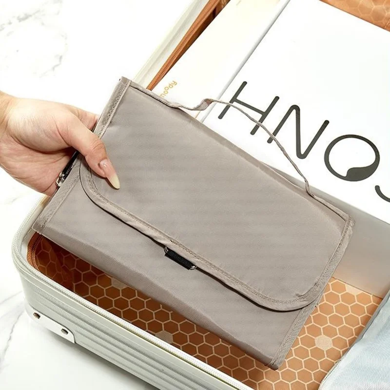 Travel Toiletry Bag with Detachable Inner Pouch Cosmetic Storage Organizer Hanging Wash Bag - Khaki