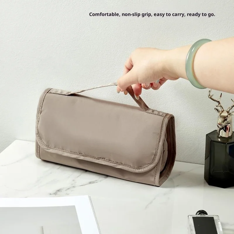 Travel Toiletry Bag with Detachable Inner Pouch Cosmetic Storage Organizer Hanging Wash Bag - Khaki