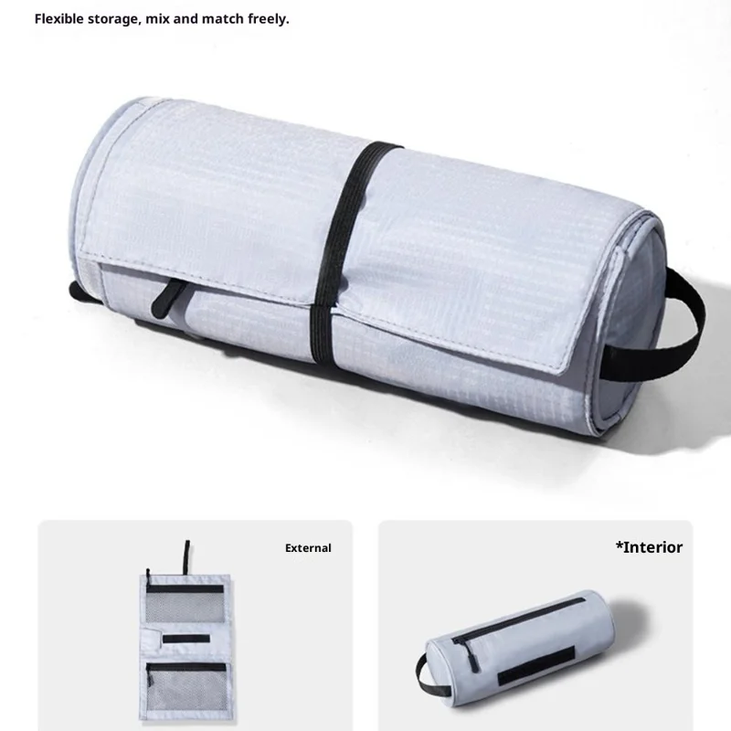 Косметичка для путешествий, бизнес-поездок и отпуска с разделением на сухое и влажное, складная, серебристая