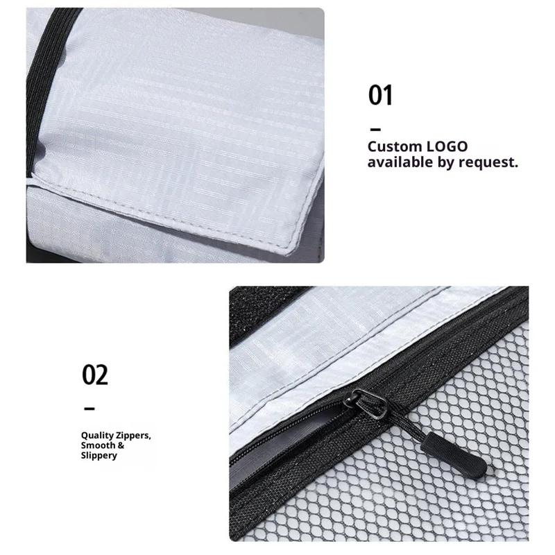 Косметичка для путешествий, бизнес-поездок и отпуска с разделением на сухое и влажное, складная, серебристая