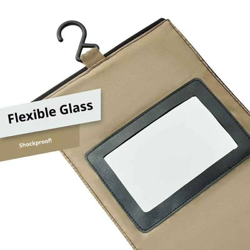 Большая вместительная складная косметичка, водонепроницаемая, с подвесным зеркалом для путешествий