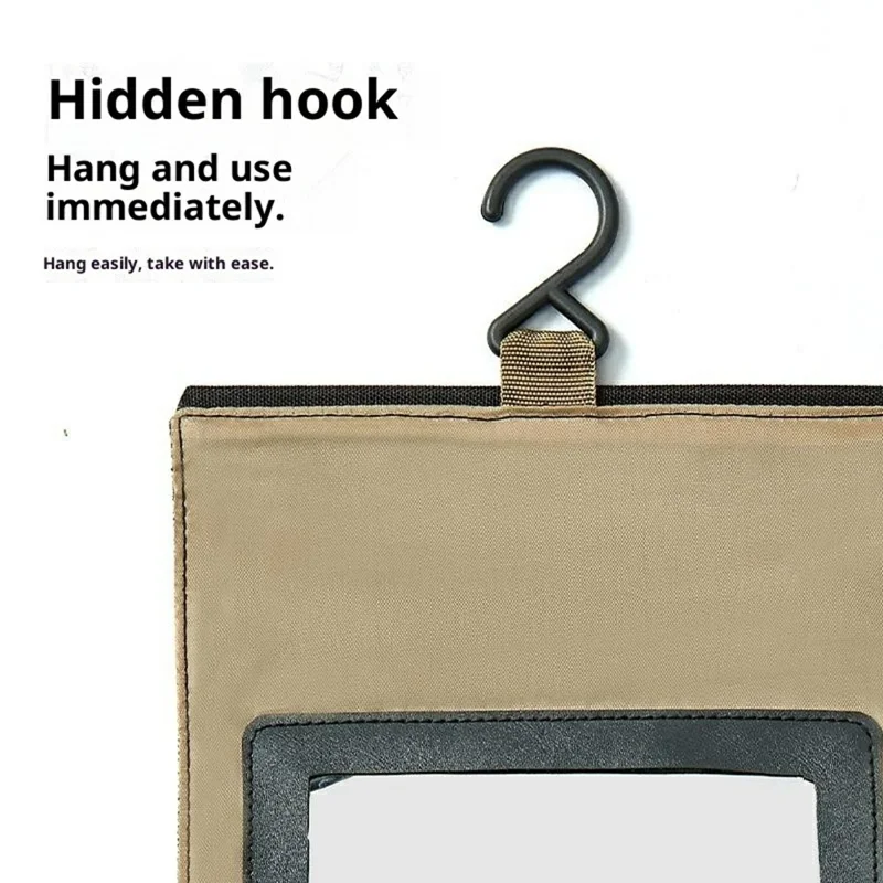 Большая вместительная складная косметичка, водонепроницаемая, с подвесным зеркалом для путешествий