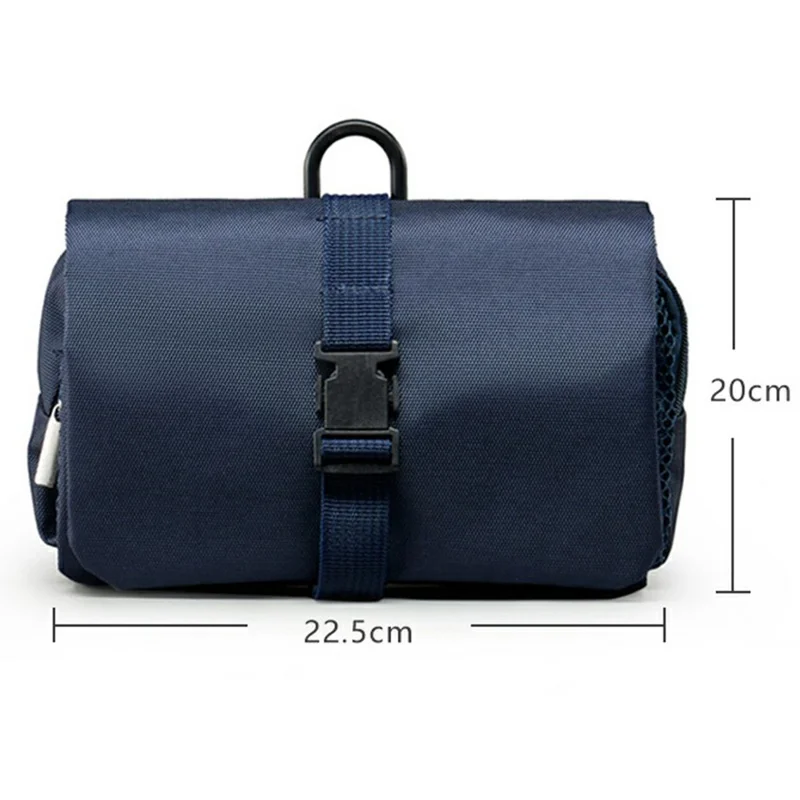 Extra Large Travel Toiletry Bag with Detachable Inner Pouch Adjustable Buckle Waterproof Hanging Cosmetic Organizer - Navy Blue
