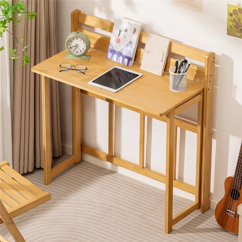 524DGNZDZ-03 Folding Computer Desk Study Table 60cm Corner Desk Bedside Workstation for Home Office - Burlywood