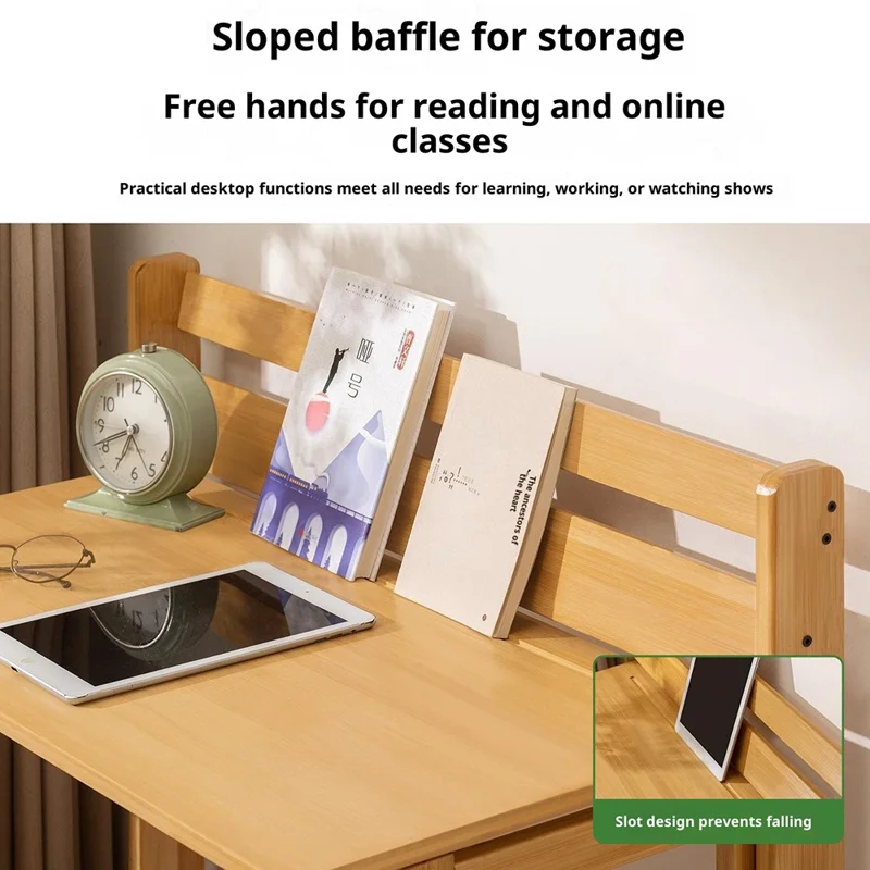 80cm Klappbarer Computertisch Studiertisch Eckschreibtisch Nachttisch Arbeitsstation für Home Office - Burlywood